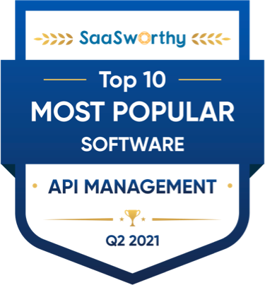 Award Badge SaaSWorthy Most Popular API Management 2021