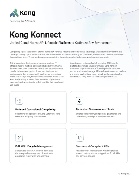 Kong Konnect: Unified Cloud-Native API Lifecycle Management Platform ...