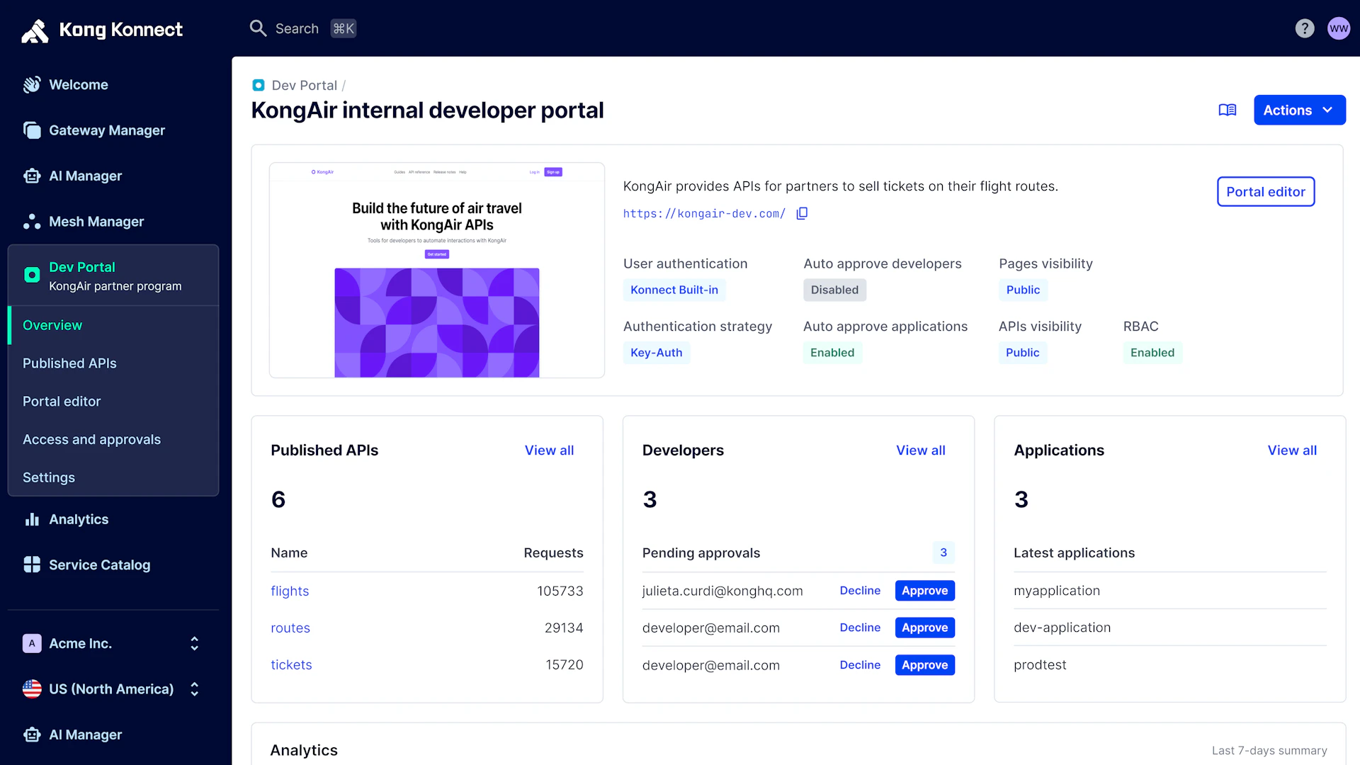 Developer Portal for APIs and Agents | Kong Inc.