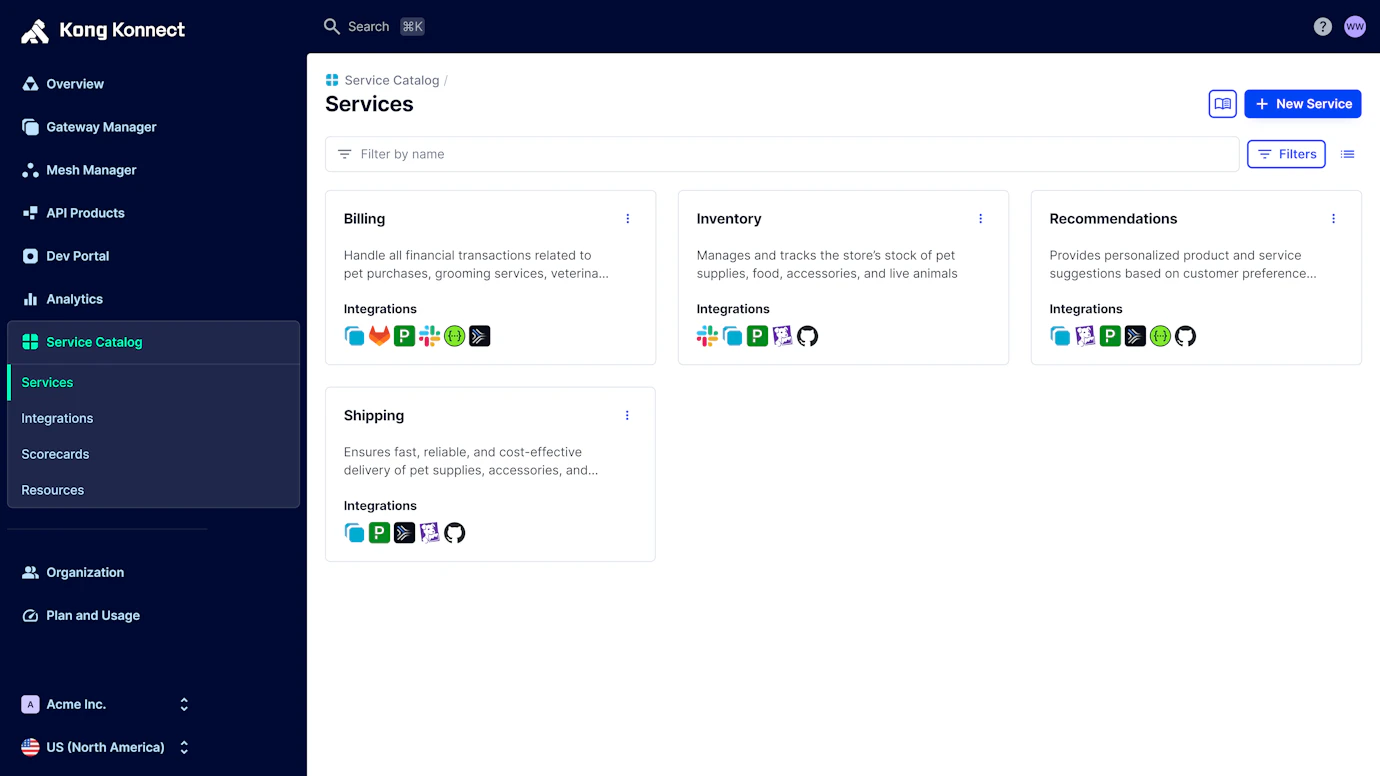 Open Source Service Catalog Service Catalog for API & AI Discovery and Governance | Kong Inc.